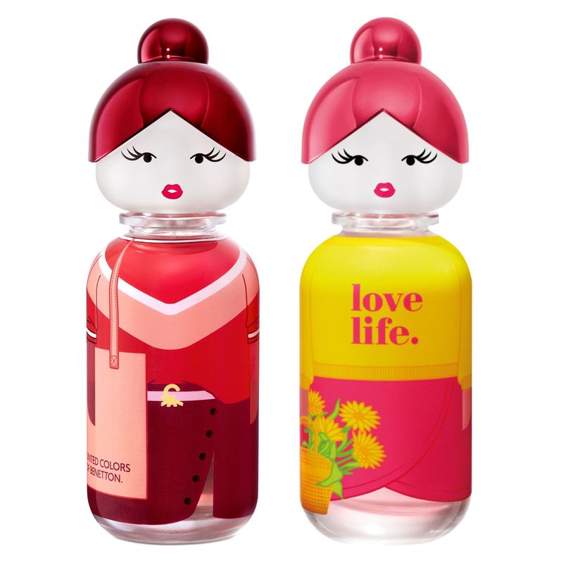 BENETTON - Kit Perfumes Best Friends Sisterland Red Rose EDT 80ml + Yellow Peony EDT 80ml Benetton