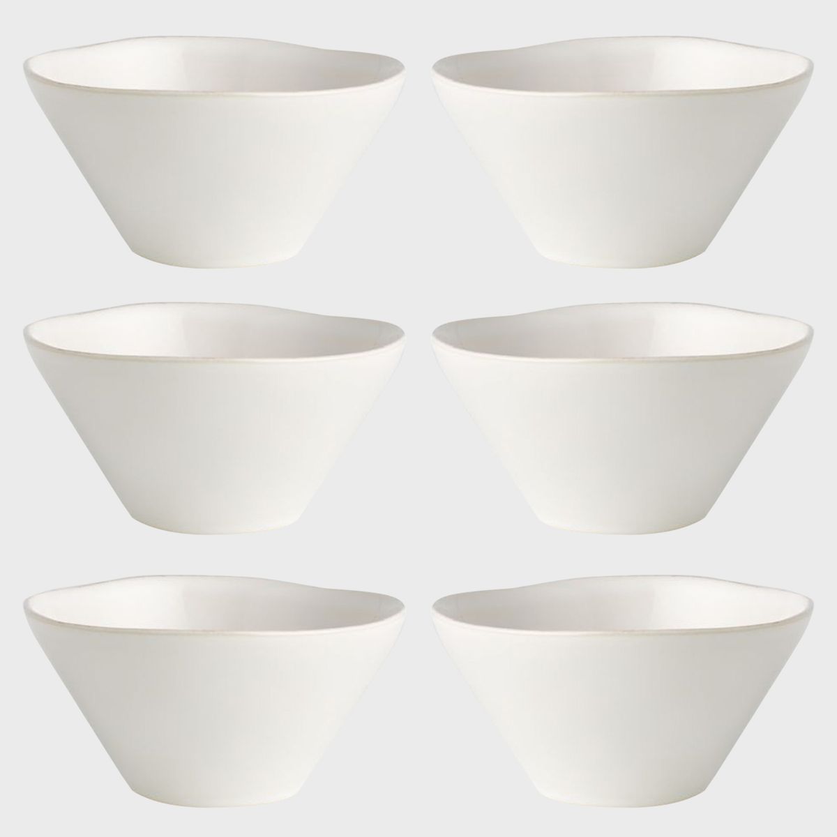 CRATE & BARREL - Set 6 Bowls Cereal Marin Blanco