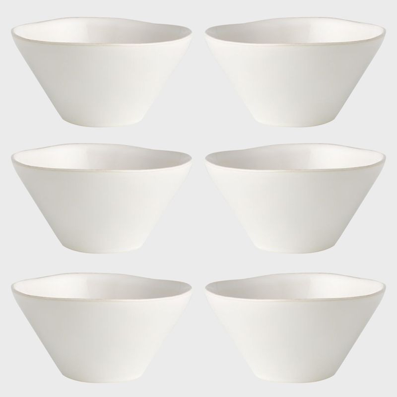 CRATE & BARREL - Set 6 Bowls Cereal Marin Blanco