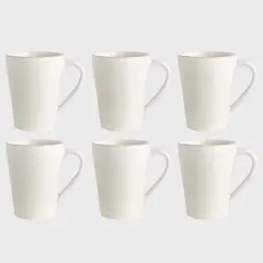 CRATE & BARREL - Set 6 Mugs Marin Blanco