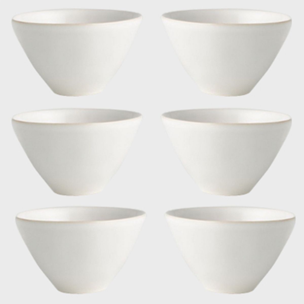 CRATE & BARREL - Set 6 Bowls Mini Marin Blanco