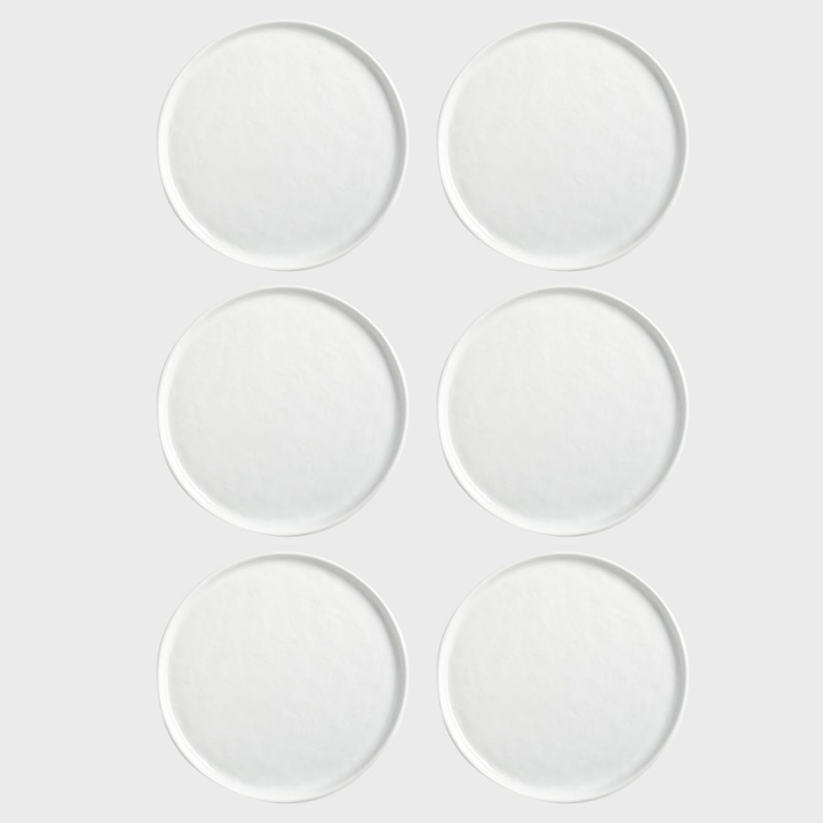 CRATE & BARREL - Set 6 Platos Ensalada Mercer Blanco