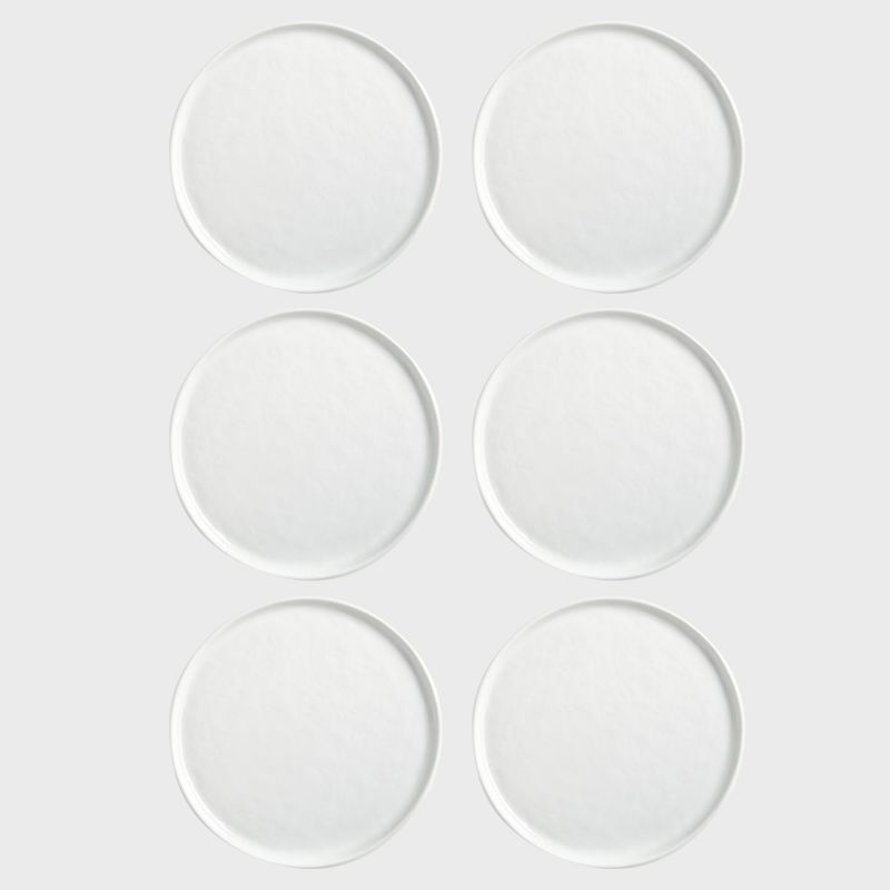 CRATE & BARREL - Set 6 Platos Ensalada Mercer Blanco