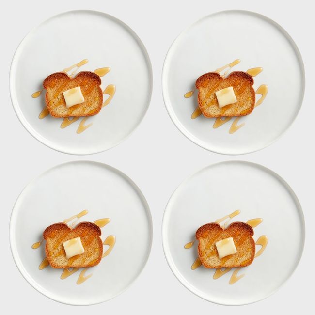 CRATE & BARREL - Set 4 Platos Fondo Mercer Blanco