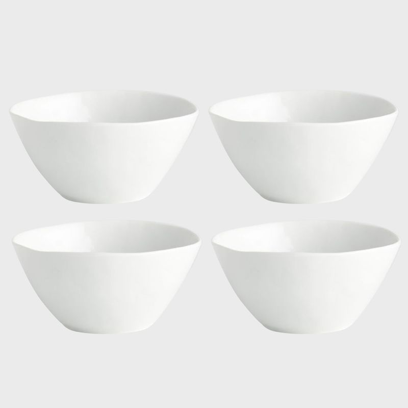 CRATE & BARREL - Set 4 Bowls Mercer Blanco