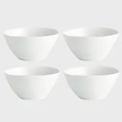 CRATE & BARREL - Set 4 Bowls Mercer Blanco
