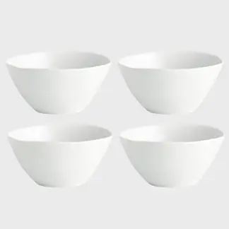 CRATE & BARREL - Set 4 Bowls Mercer Blanco
