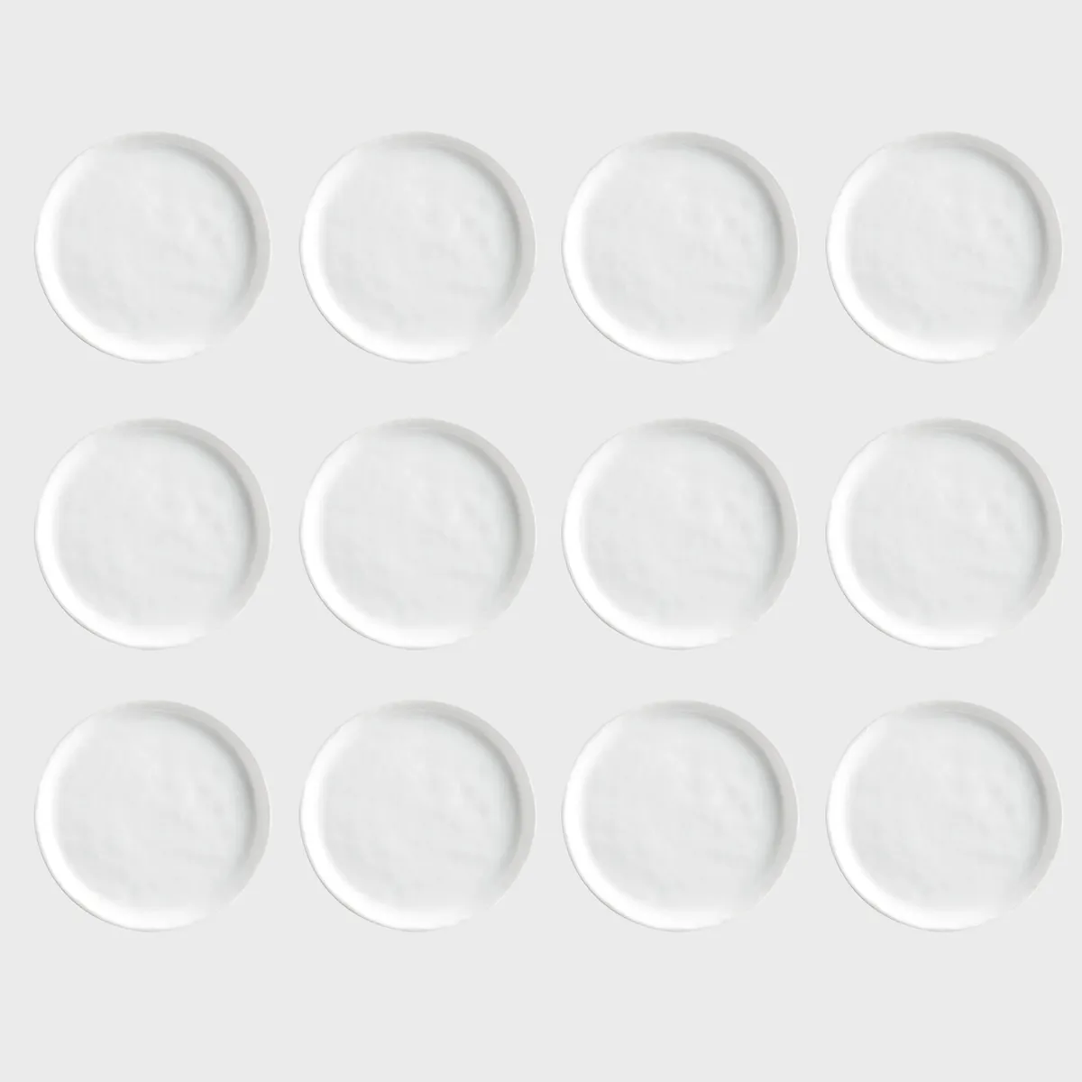 CRATE & BARREL - Set 12 Platos Aperitivo Mercer Blanco