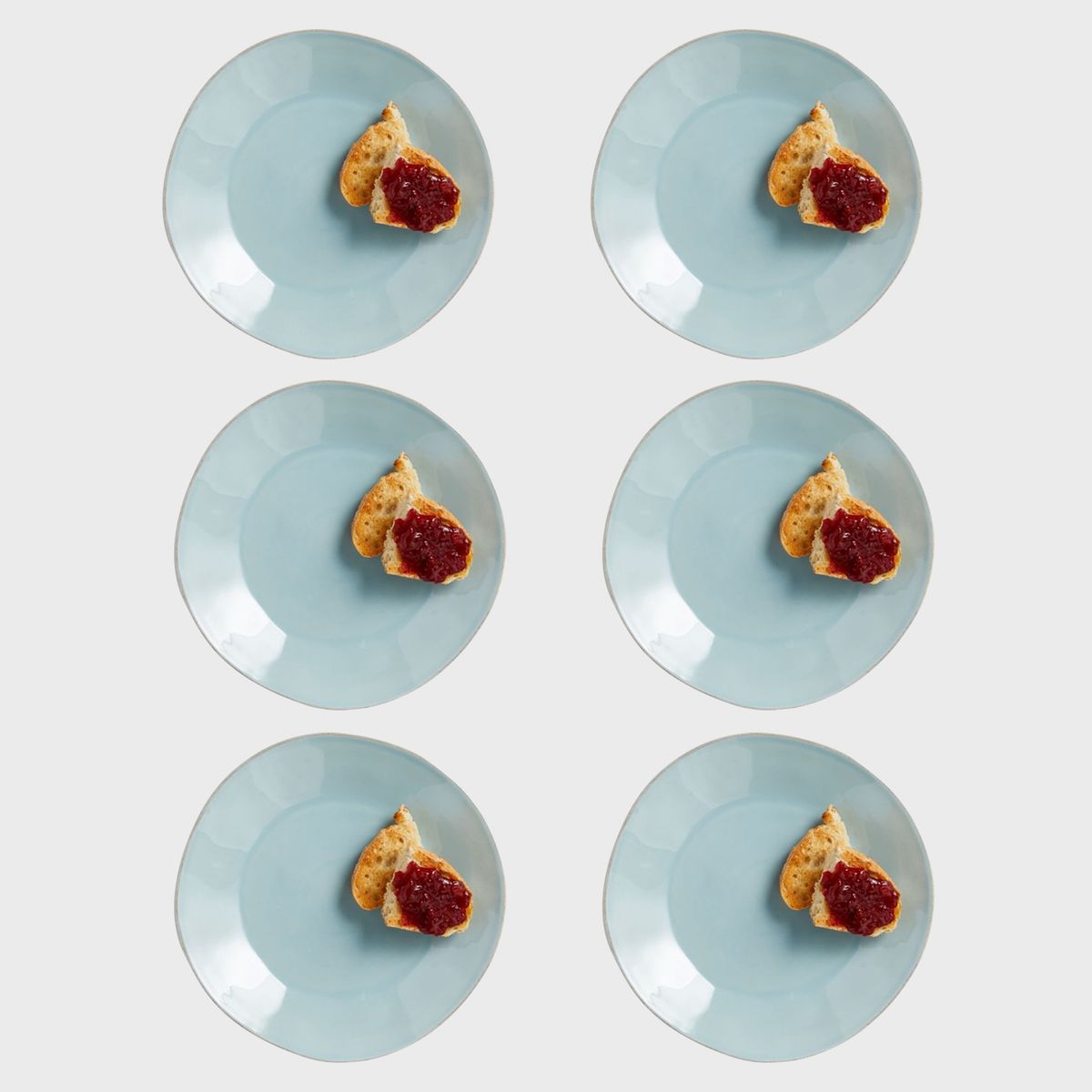 CRATE & BARREL - Set 6 Platos de Fondo Marin Azul