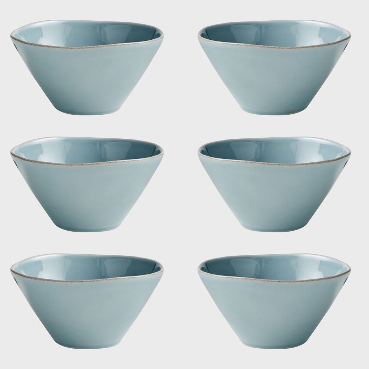 CRATE & BARREL - Set 6 Bowls Cereal Marin Azul
