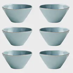 CRATE & BARREL - Set 6 Bowls Cereal Marin Azul