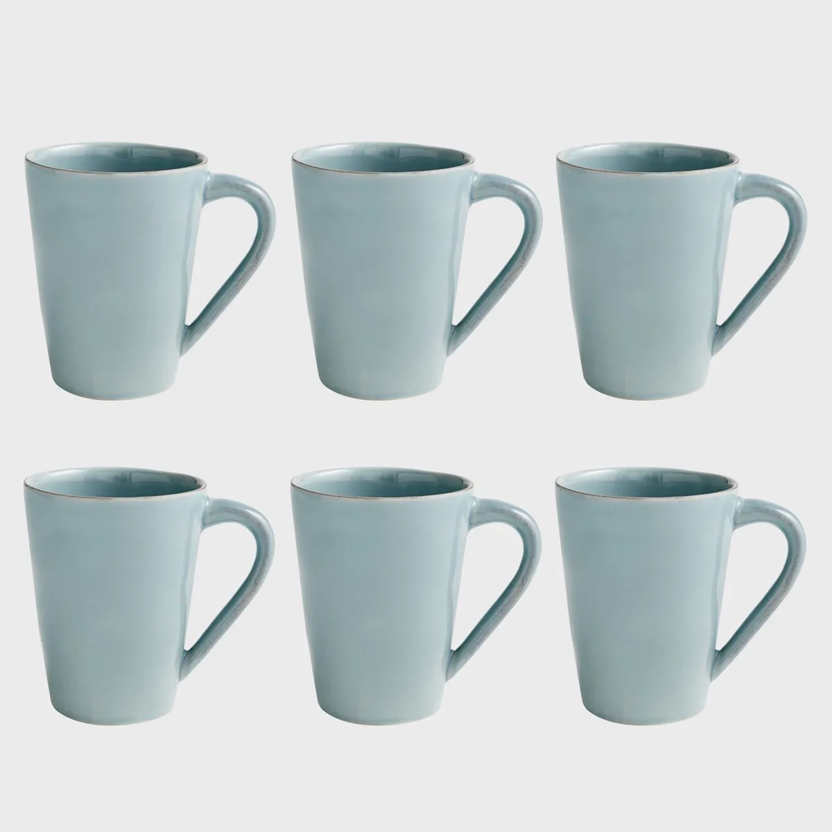 CRATE & BARREL - Set 6 Mugs Marin Azul