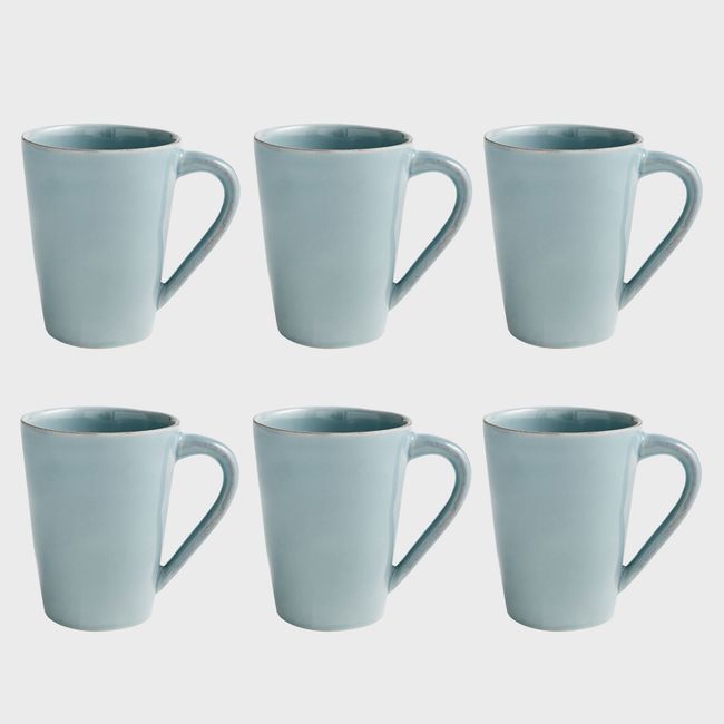 CRATE & BARREL - Set 6 Mugs Marin Azul
