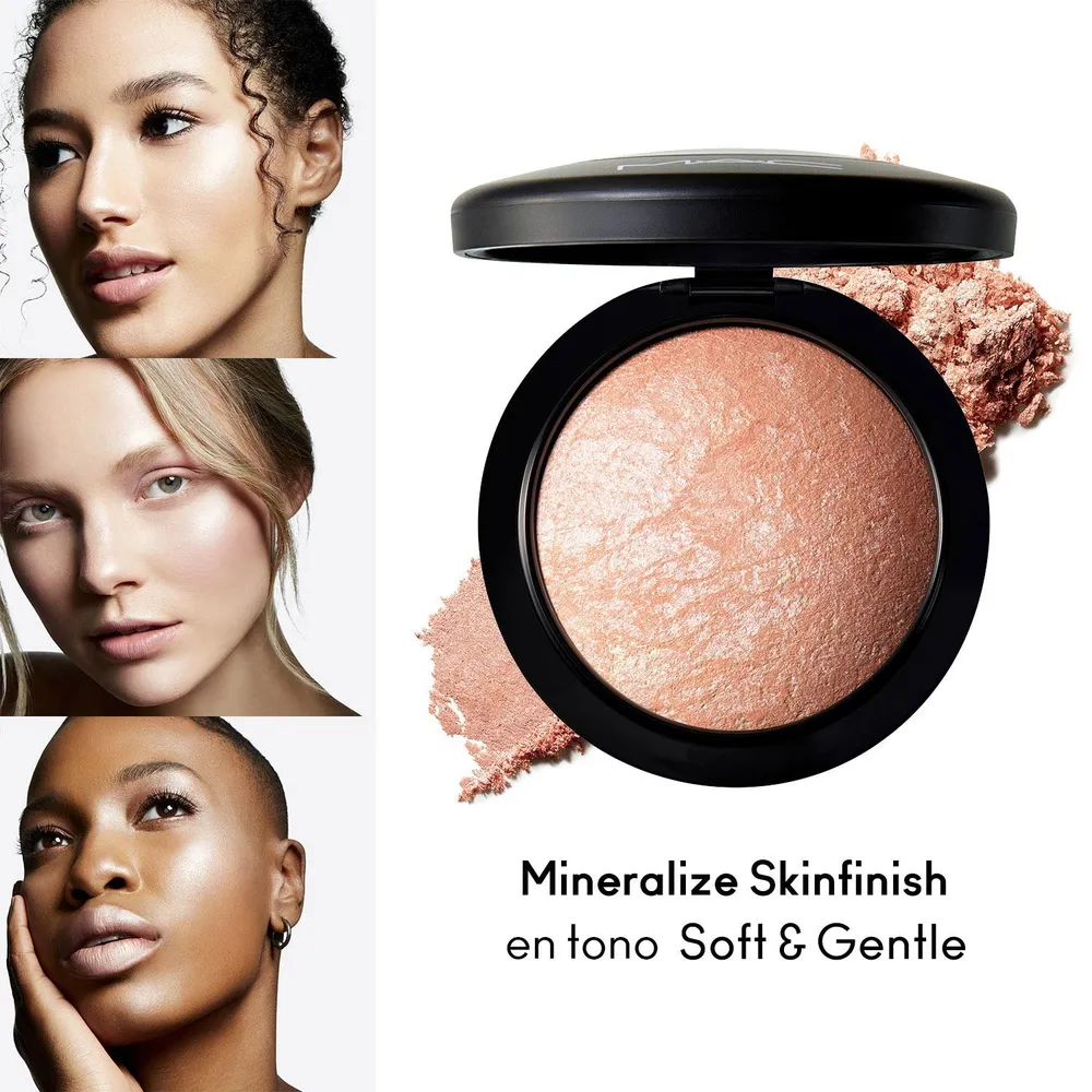 Set Glossy Glow Polvos Compactos Mineralize Skinfinish + Labial M·A·C Locked Kiss Ink 24Hr Lipcolour Mac Cosmetics, foto 3