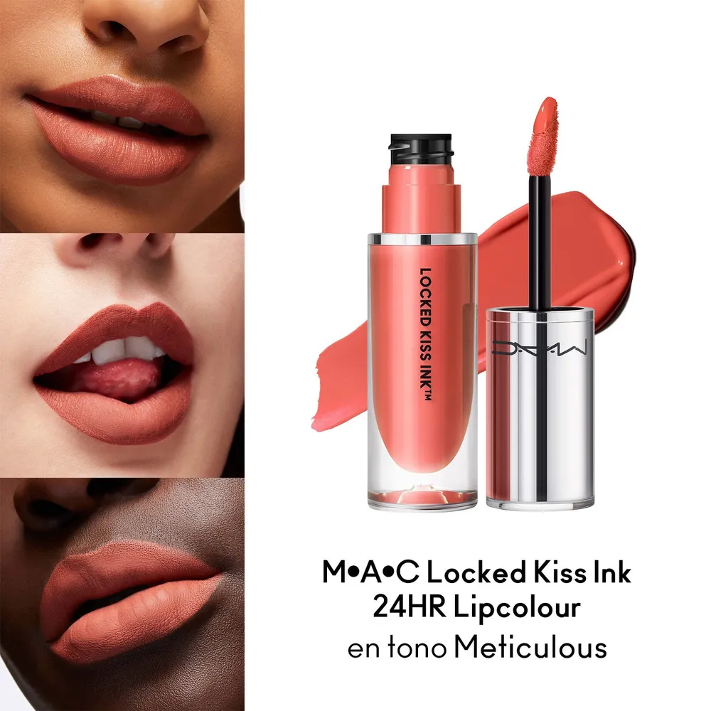 Set Glossy Glow Polvos Compactos Mineralize Skinfinish + Labial M·A·C Locked Kiss Ink 24Hr Lipcolour Mac Cosmetics, foto 4