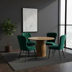 undefined - Juego De Comedor Nola Nogal 4 Sillas Basement Home