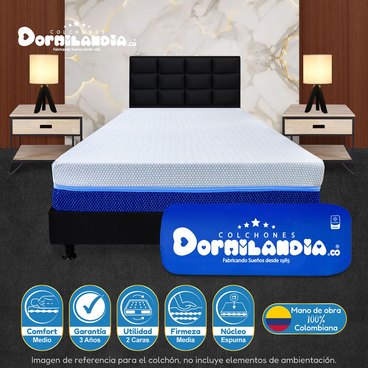 DORMILANDIA - Colchón Queen Firmeza Media Espumado Multisleep 160 x 190 cm Dormilandia