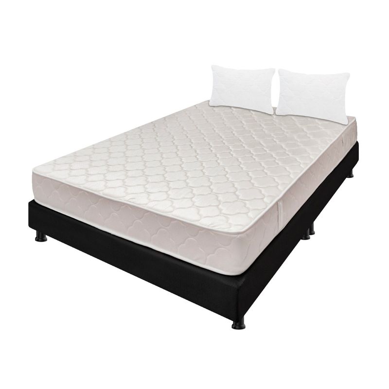 DORMILANDIA - Colchón con Base Cama Queen Firmeza Media Espumado Multisleep 160 x 190 cm + 2 Almohadas Dormilandia - 0% Interés a 3 o 6 Cuotas Pagando con tu CMR Banco Falabella 