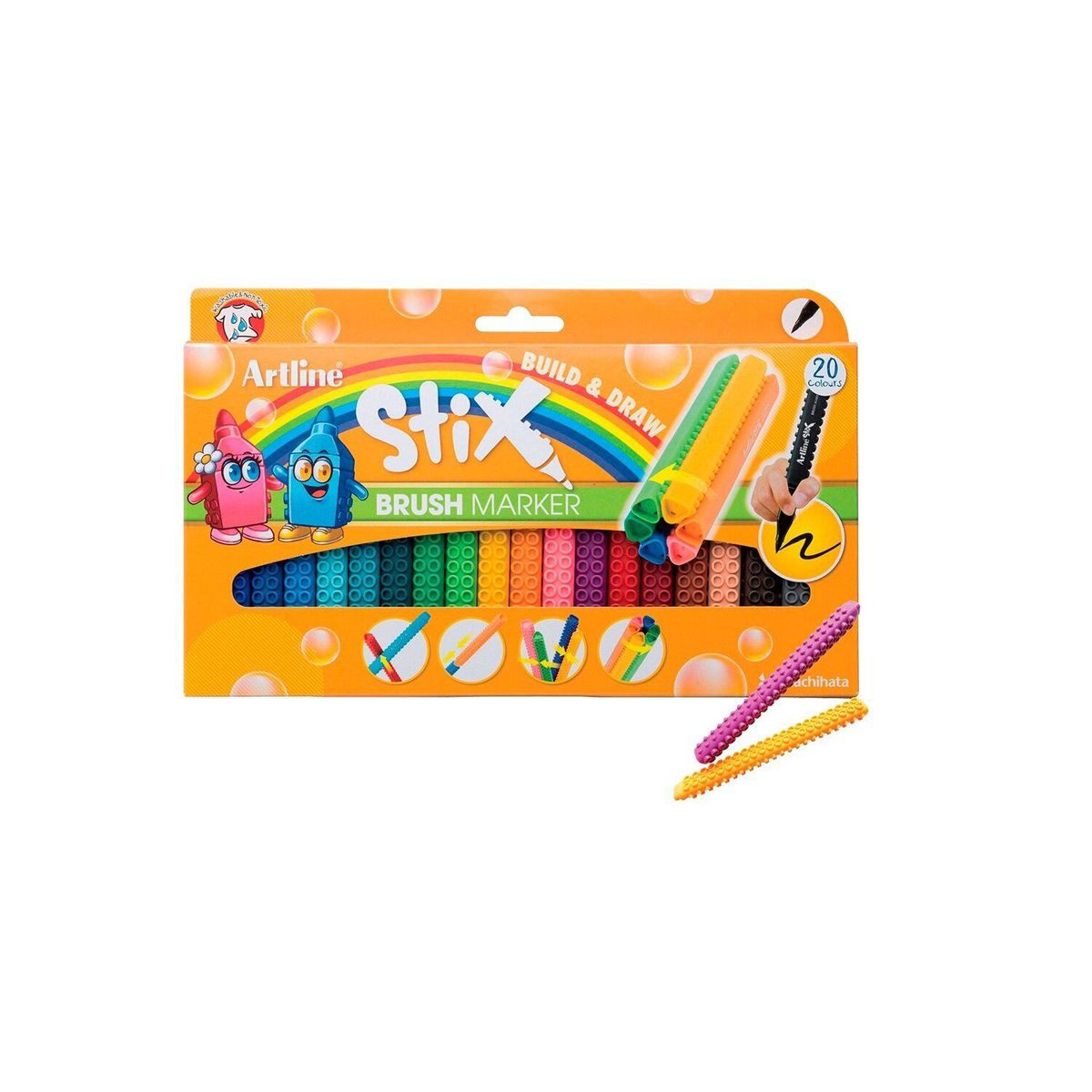  - Marcadores artline brush marker stix x 20 uds