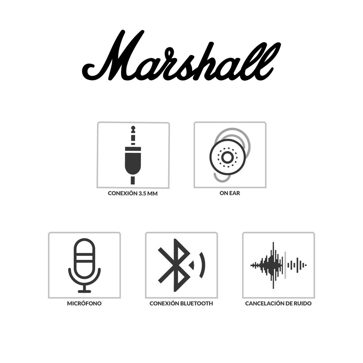 MARSHALL - Audífonos Bluetooth Marshall MID ANC Negro