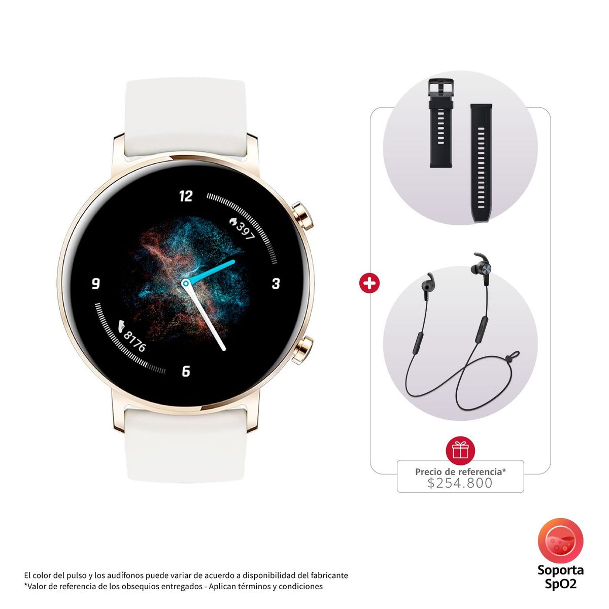 HUAWEI - Smartwatch Huawei GT2 42 mm + Audífonos AM61 + Pulso