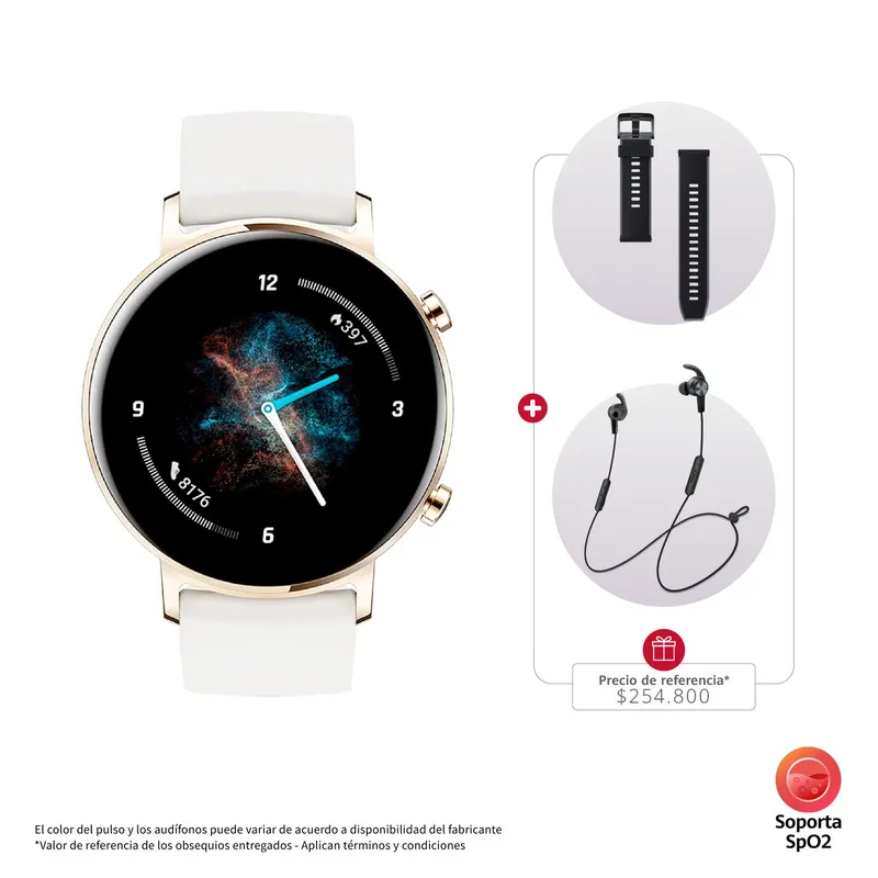 HUAWEI - Smartwatch Huawei GT2 42 mm + Audífonos AM61 + Pulso