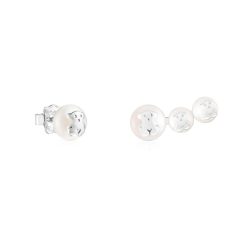 TOUS - Aretes  Tous Para Mujer con Pearl kaos Icon Plata 