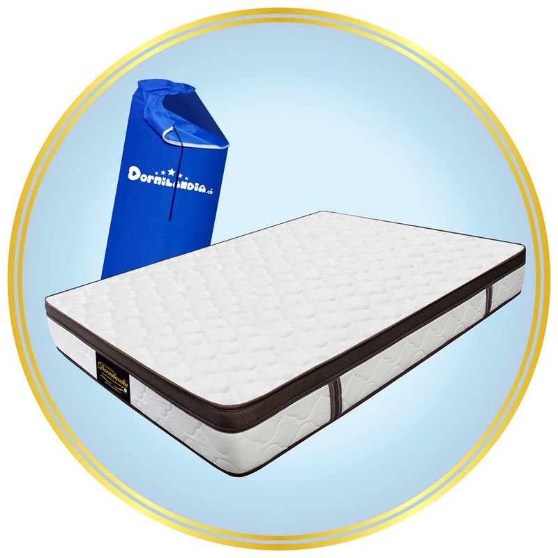 DORMILANDIA - Colchón Queen Firmeza Media Ortopédico Resortado con Pillow Dublín 160 x 190 cm Dormilandia - 0% Interés a 3 Cuotas Pagando con tu CMR Banco Falabella
