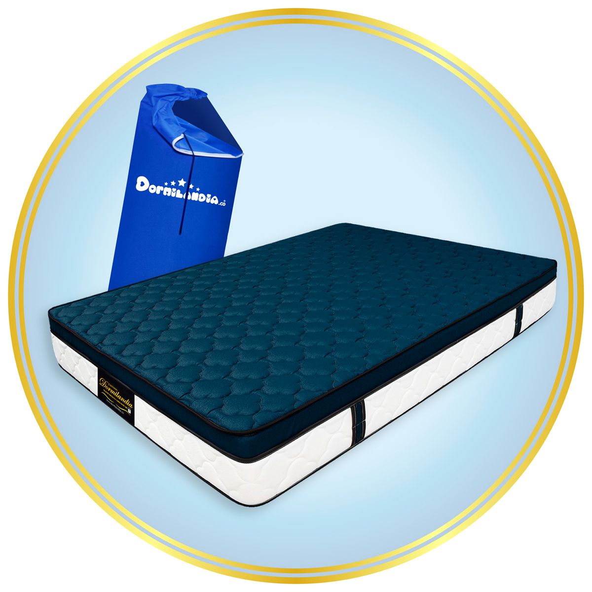 DORMILANDIA - Colchón Queen Firmeza Media Ortopédico Resortado con Pillow Dublín 160 x 190 cm Dormilandia