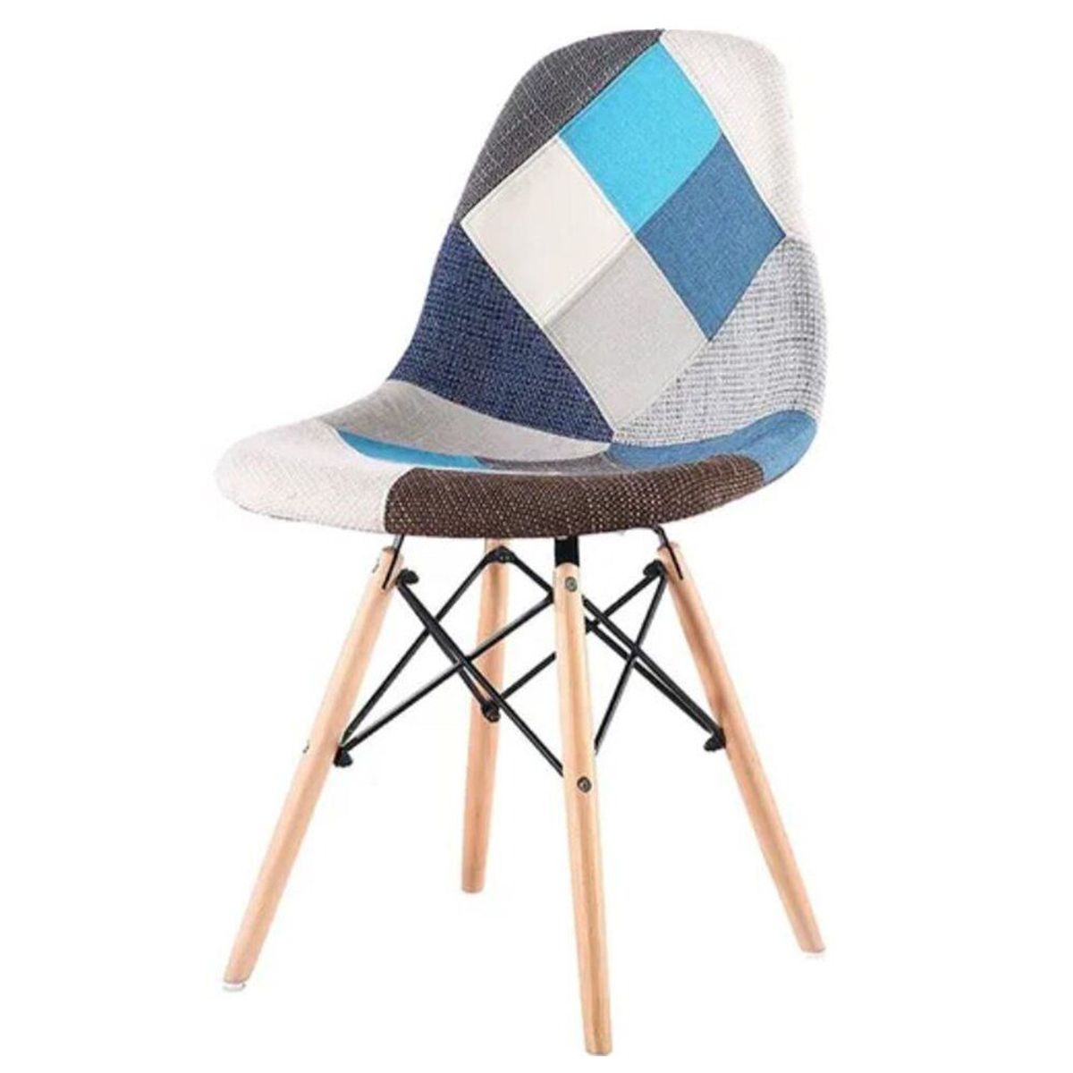 EKONOMODO - Silla Eames tapizada azul