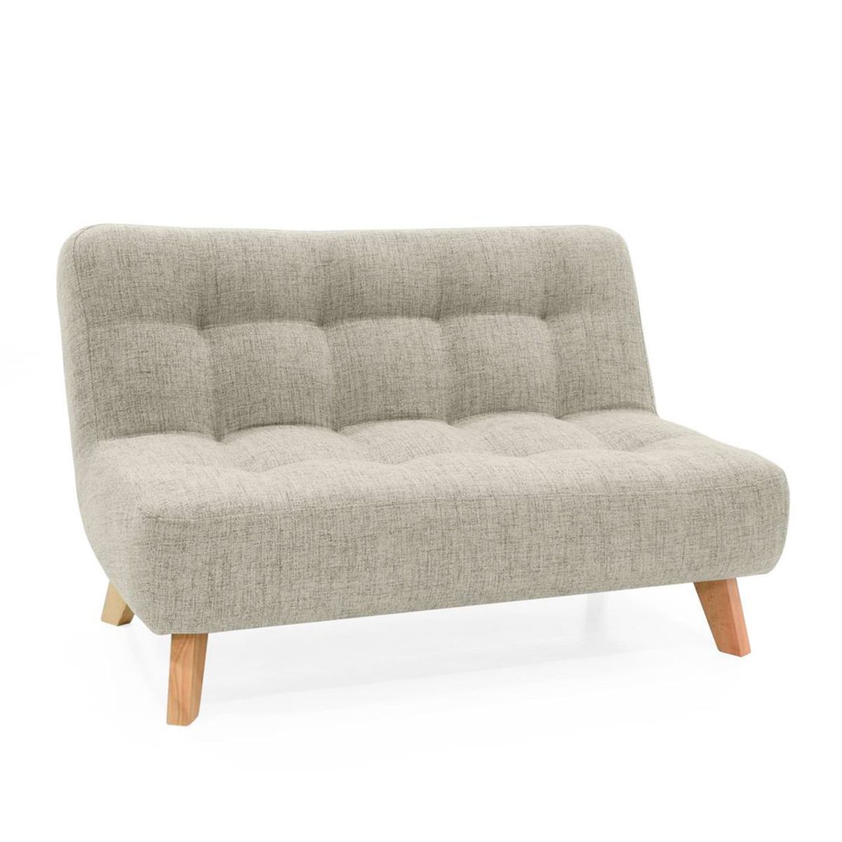 MICA - Sofá Moderno en Poliéster 2 Puestos Nantes Taupe 121 x 82 x 80 cm Mica