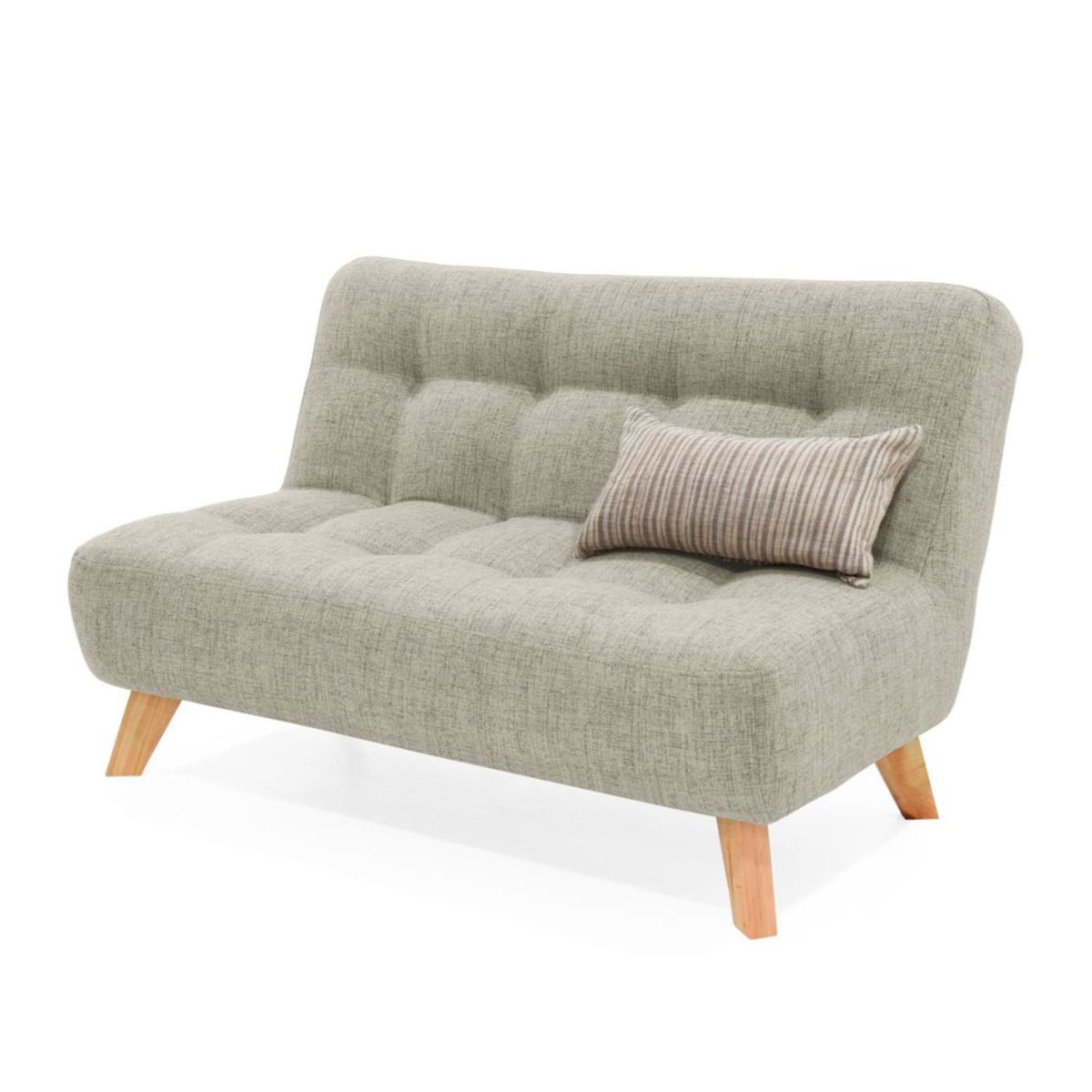 MICA - Sofá Moderno en Poliéster 2 Puestos Nantes Taupe 121 x 82 x 80 cm Mica