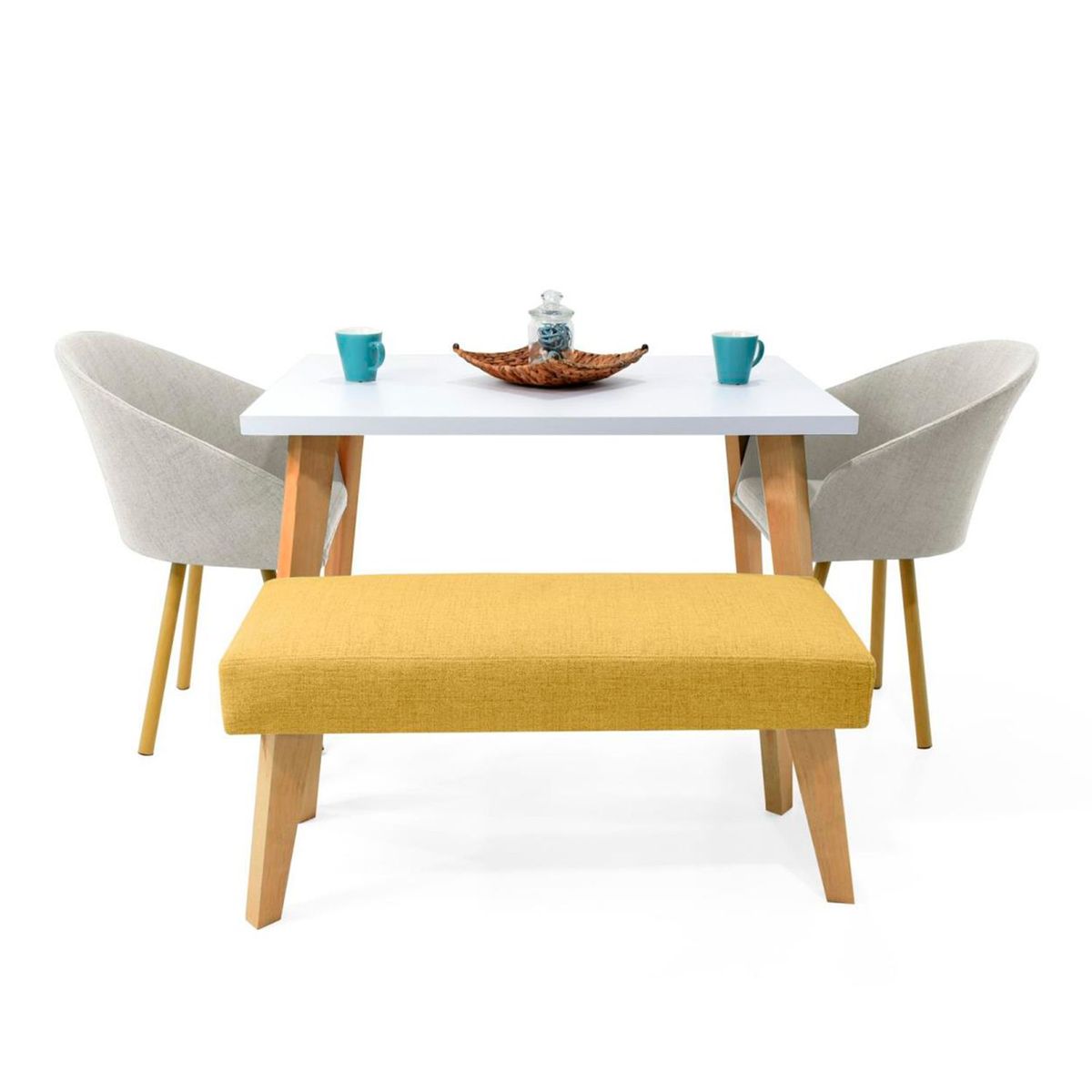 MICA - Mesa de Comedor Moderna para 4 personas en Aglomerado MDF Rectangular Mica