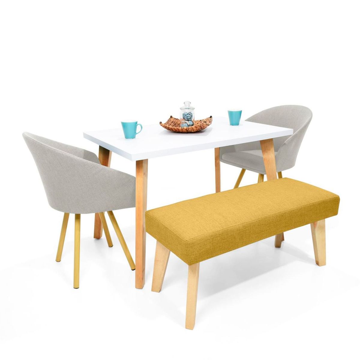 MICA - Mesa de Comedor Moderna para 4 personas en Aglomerado MDF Rectangular Mica