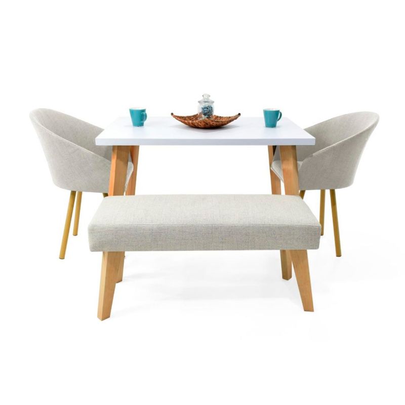 MICA - Mesa de Comedor Moderna para 4 personas en Aglomerado MDF Rectangular Mica