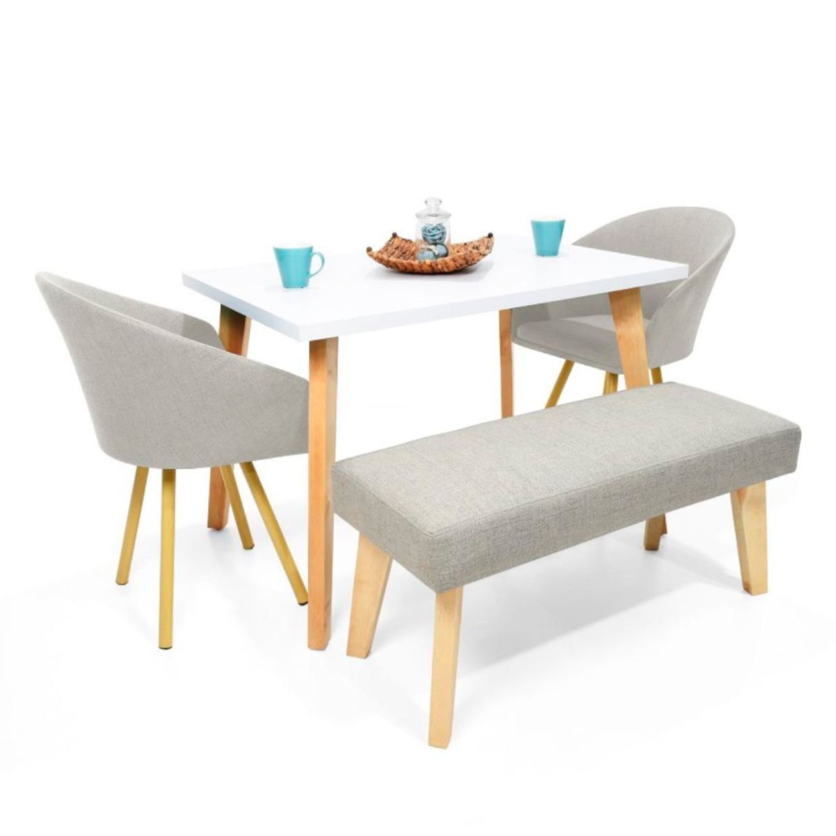 MICA - Mesa de Comedor Moderna para 4 personas en Aglomerado MDF Rectangular Mica
