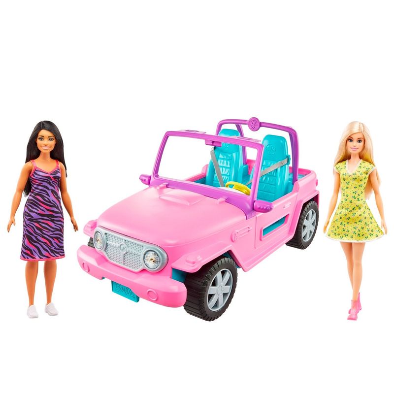 BARBIE - Barbie Jeep Con Muñeca y Amiga