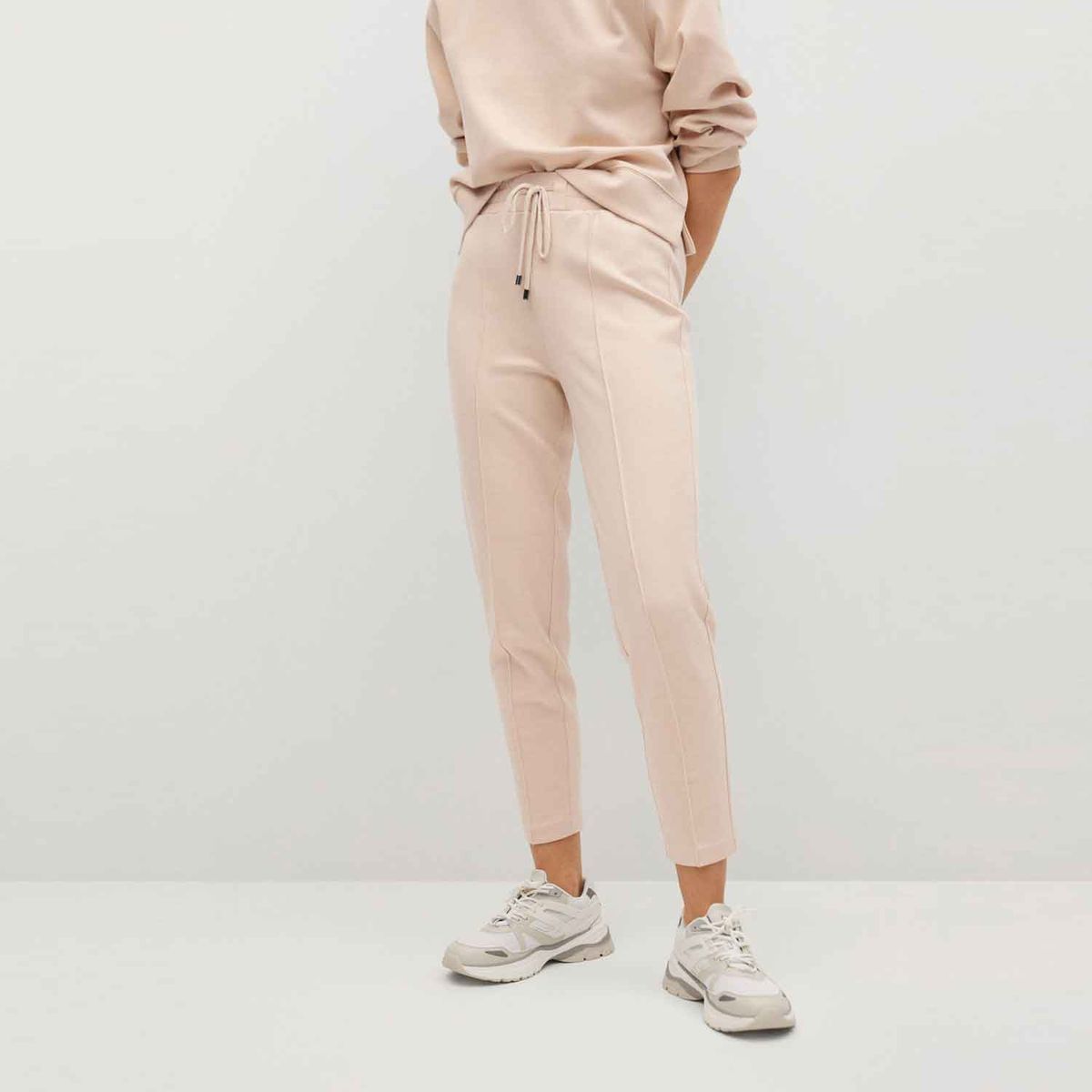 MANGO - Pantalón Algodón Mujer Jogger Alto MNG