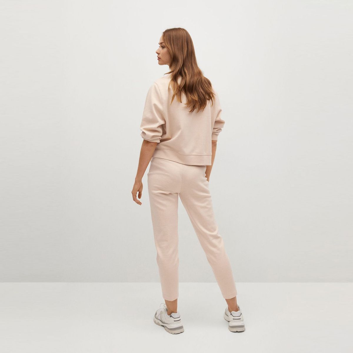 MANGO - Pantalón Algodón Mujer Jogger Alto MNG