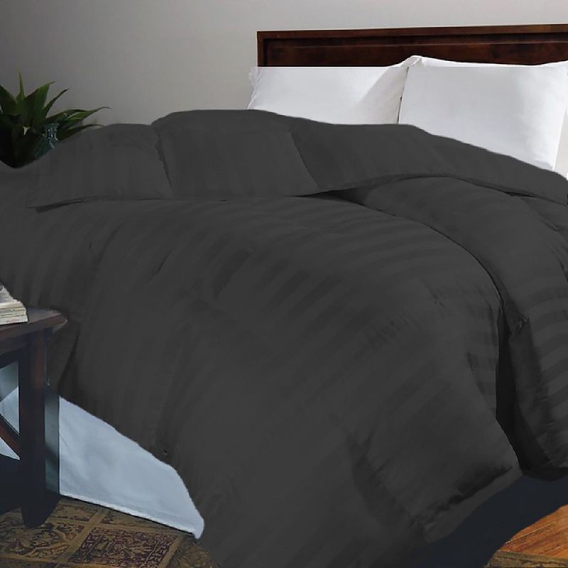 KARYTEX - Plumon Acolchado Doble Negro Rayas Polialgodón - Karytex