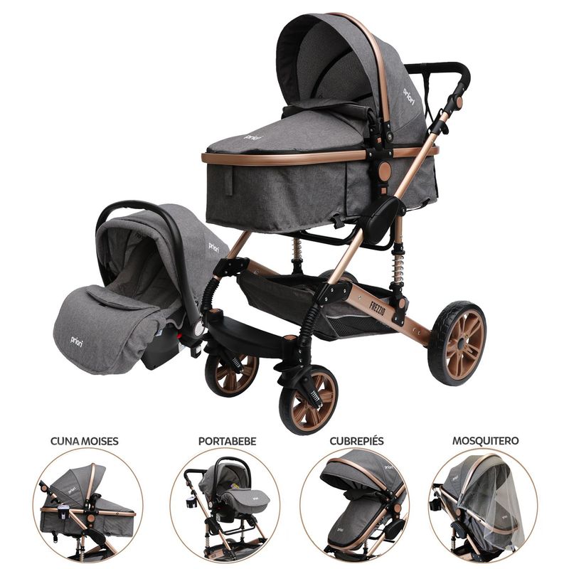PRIORI - Coche para Bebé Travel System Priori Gris Frezzio