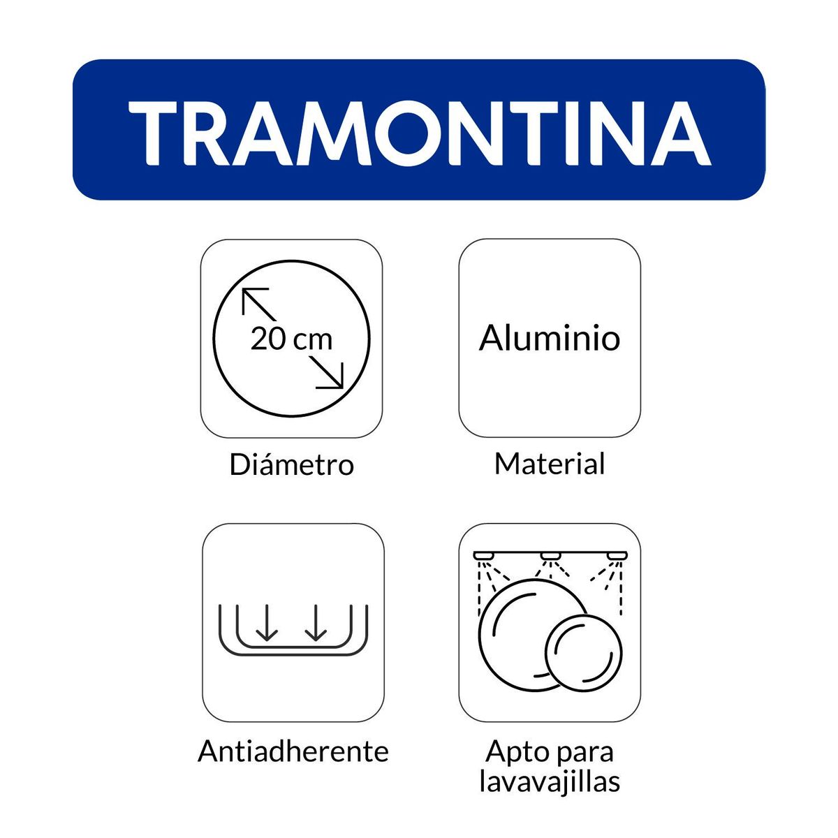 TRAMONTINA - Omeletera Tramontina Aluminio Antiadherente 20 cm
