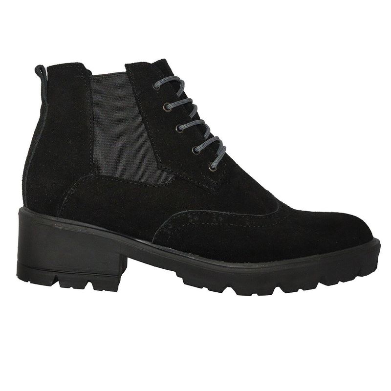 CALZADO CON ALTURA MONSERRATE - Bota en CUERO tipo casual para mujer marca moreliber ref jaspe negro