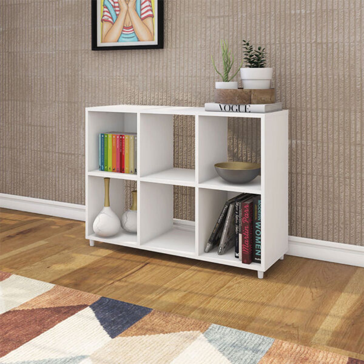 MUEBLES 2020 - Estante Multiusos Argentina Blanco en MDP