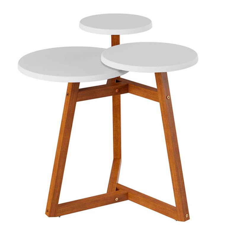 MUEBLES 2020 - Mesa Auxiliar Buk Blanco Almendra