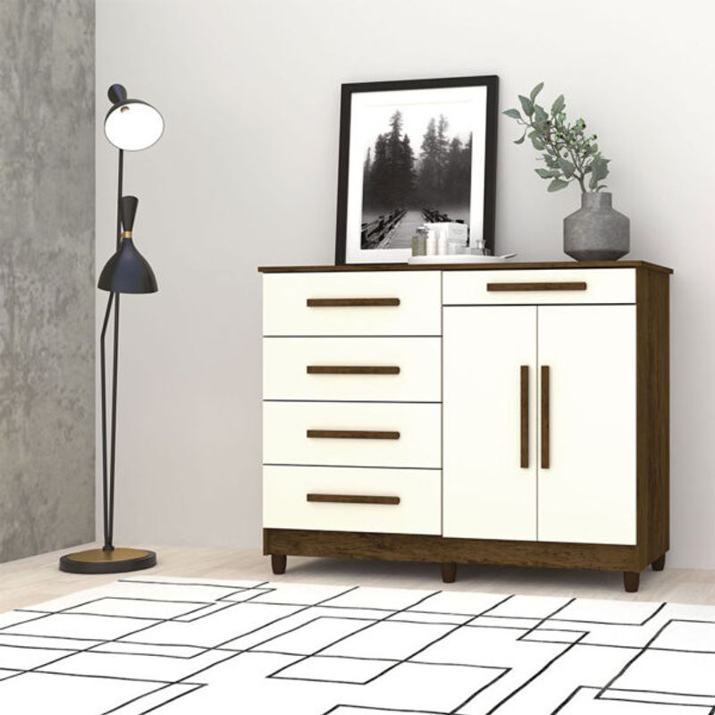 MUEBLES 2020 - Cómoda Ginesta Marrón Blanco Apagado