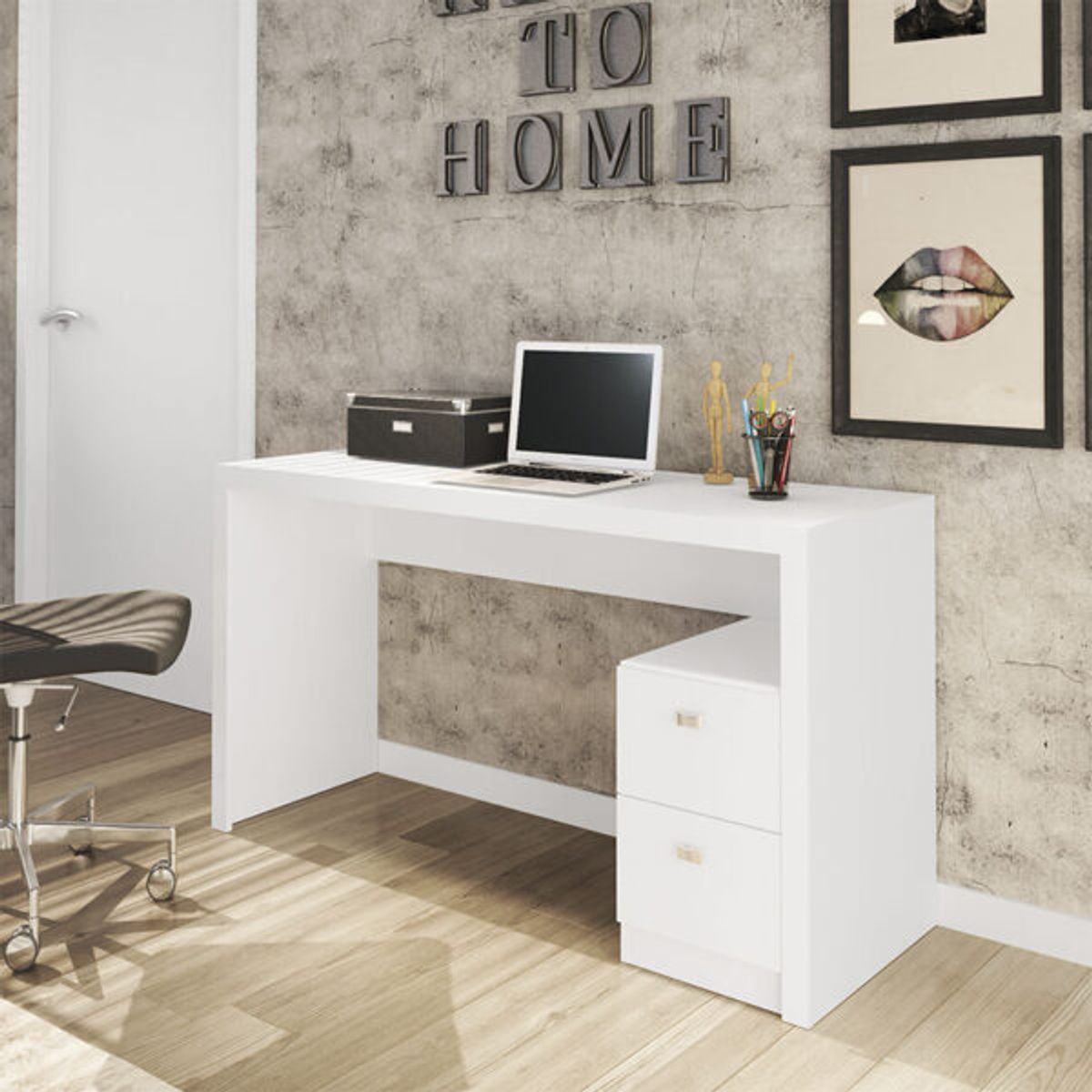 MUEBLES 2020 - Escritorio Santorini-Blanco