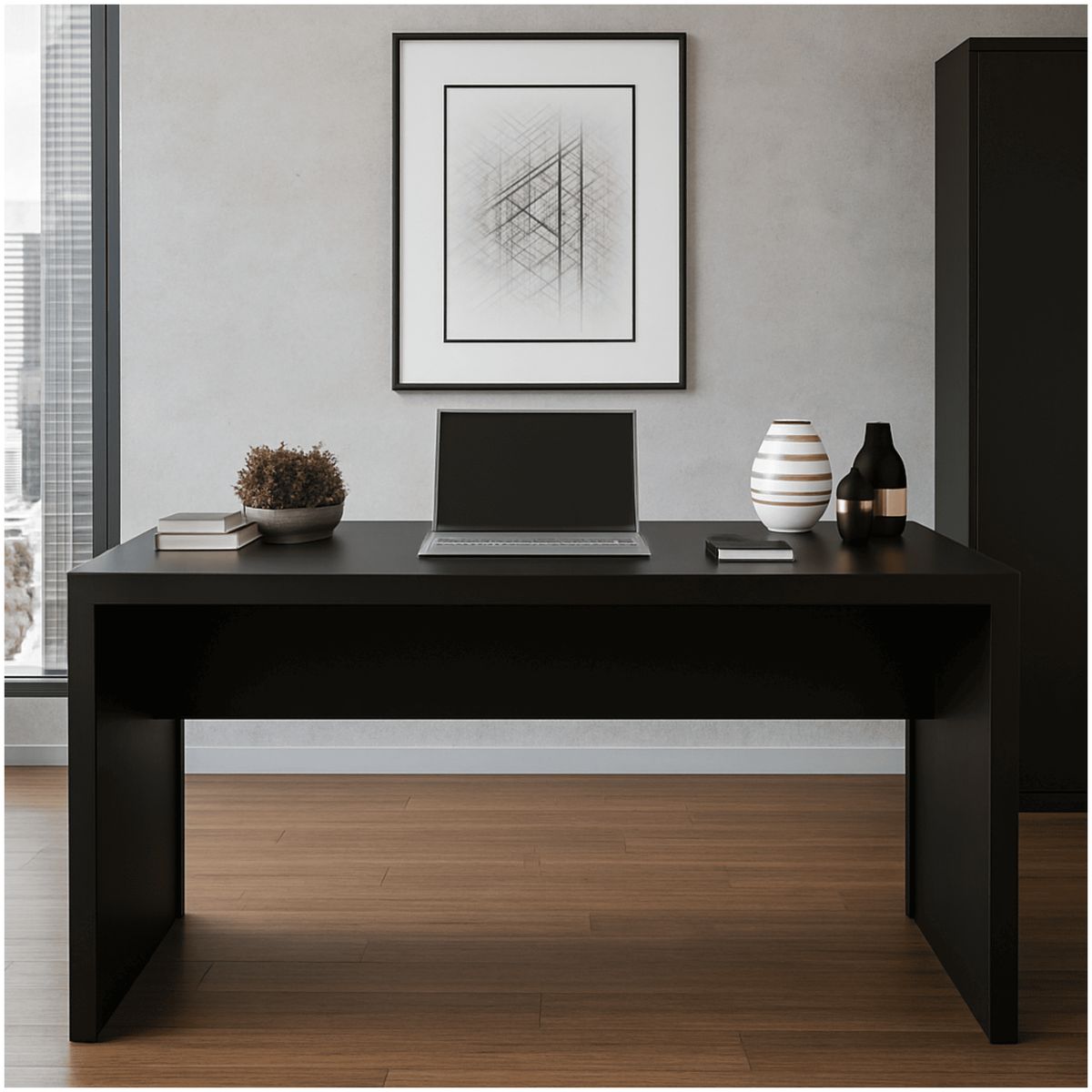 MUEBLES 2020 - Escritorio Lima Negro en MDP