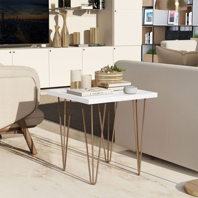 MUEBLES 2020 - Mesa auxiliar Fiyi blanco