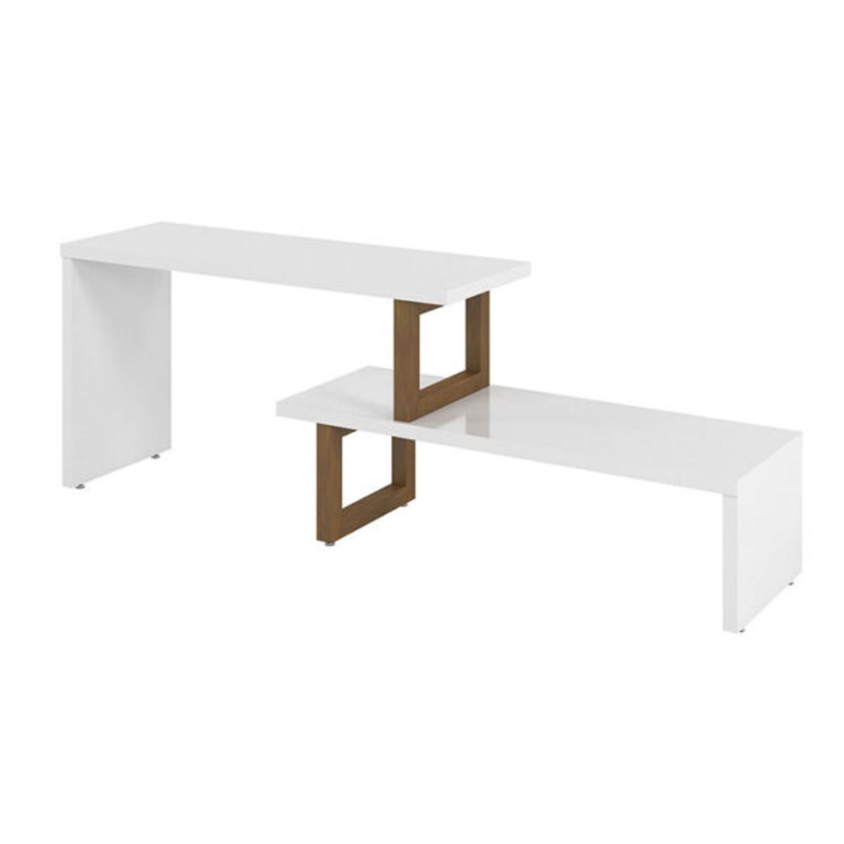 MUEBLES 2020 - Mesa auxiliar Glam Blanco Almendra